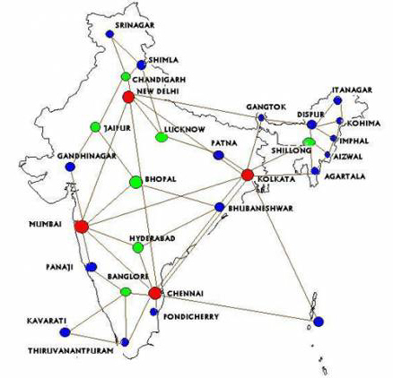 Country's website on police wireless communication network shows a distorted map of India